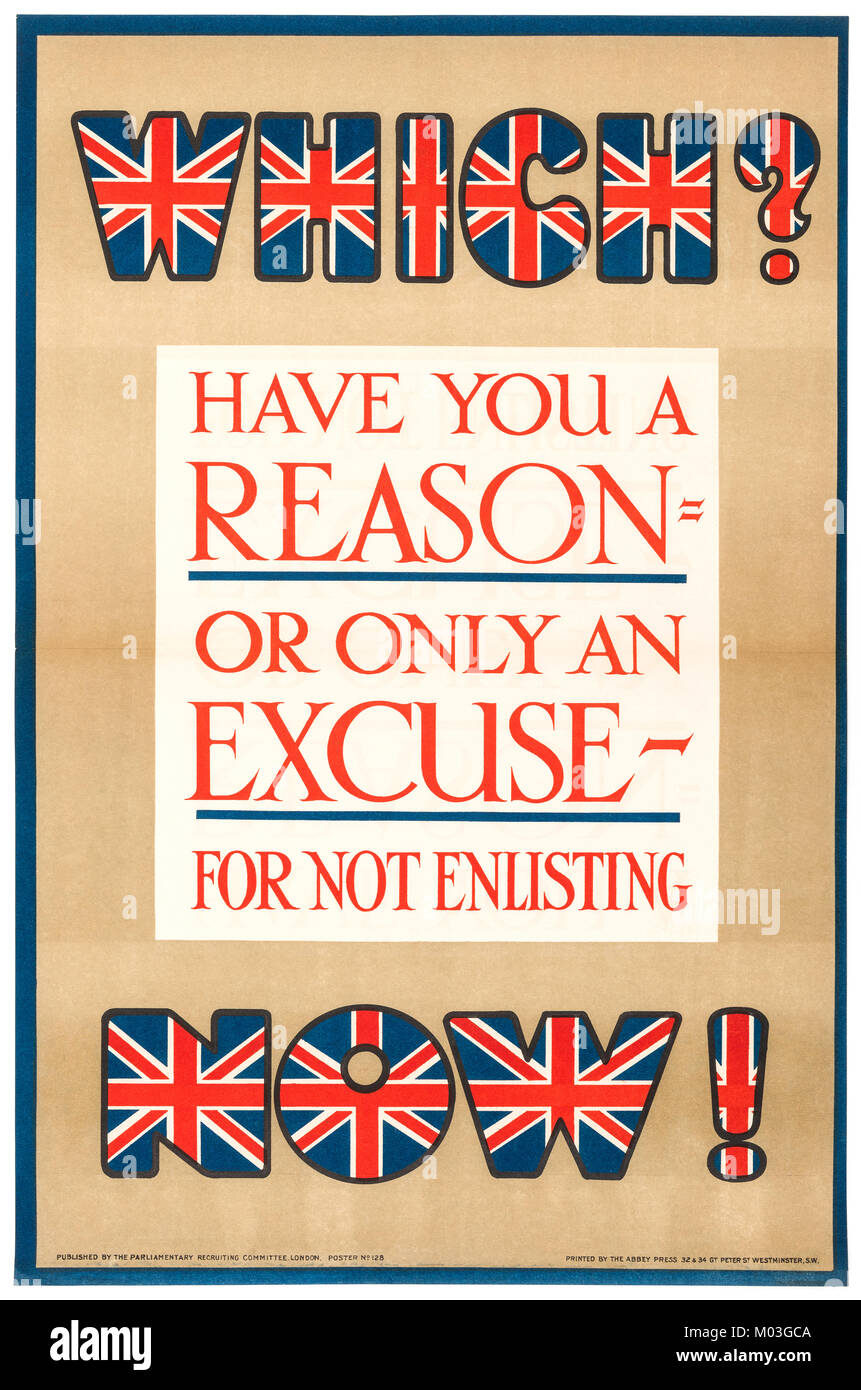 Britische Weltkrieg Propaganda Poster Stockfoto