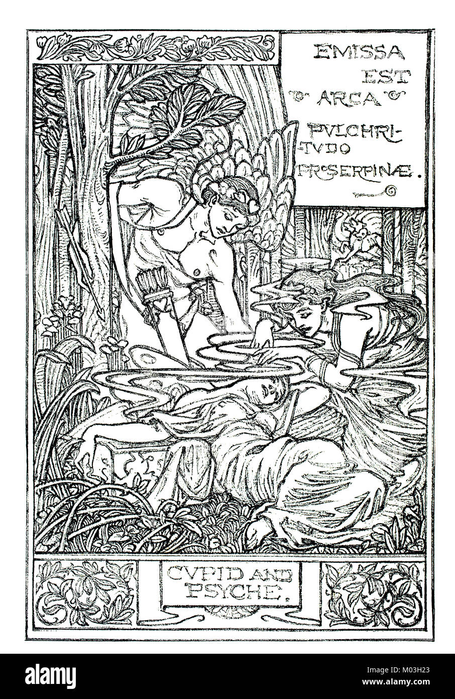 Amor und Psyche Buch Abbildung durch H Granville sank von 1893 Das Studio einer illustrierten Zeitschrift für Bildende und Angewandte Kunst Stockfoto
