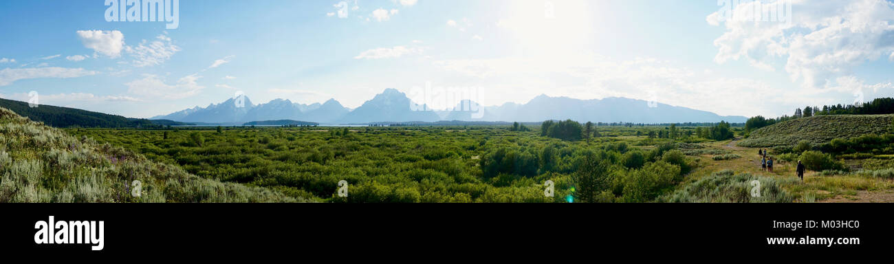 Grand Teton National gesehen von Jackson Lake Stockfoto