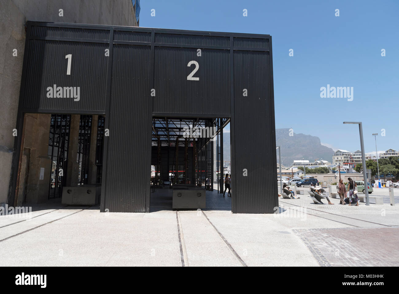 V&A Waterfront Cape Town Südafrika, Dezember 2017. Eine externe, der Zeitz Museum für Zeitgenössische Kunst Afrika Stockfoto
