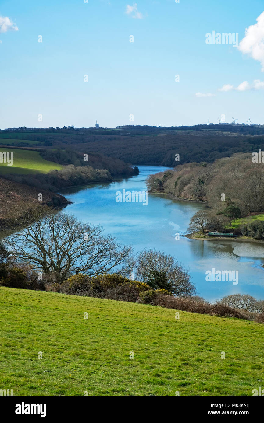 Die Helford River in der Nähe von constantine in Cornwall, England, Großbritannien. Stockfoto