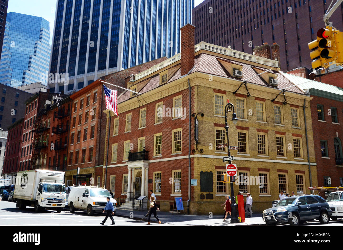 Bestehenden Fraunces Tavern Pearl st Manhattan New York Alexander Hamilton besucht hier Stockfoto