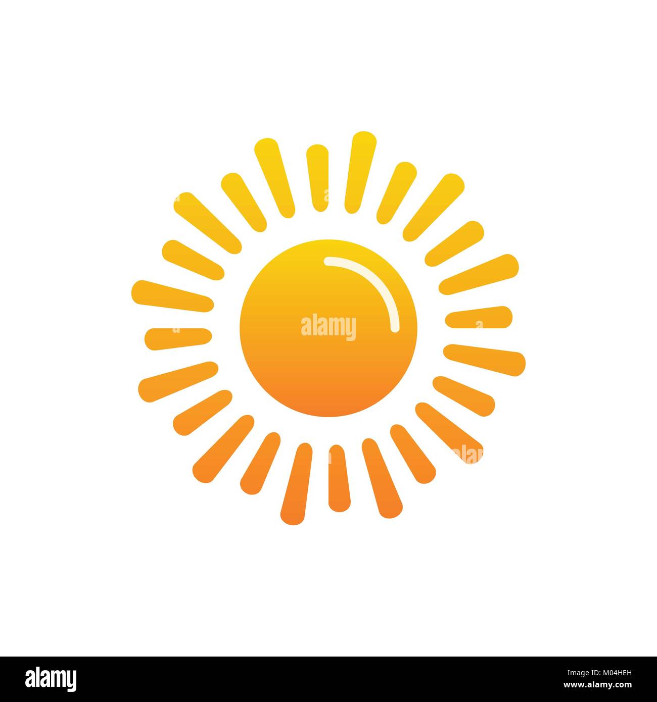 Die Basis- oder die normale Sonne Symbol mit leuchtenden Strahlen der Sonne Stock Vektor