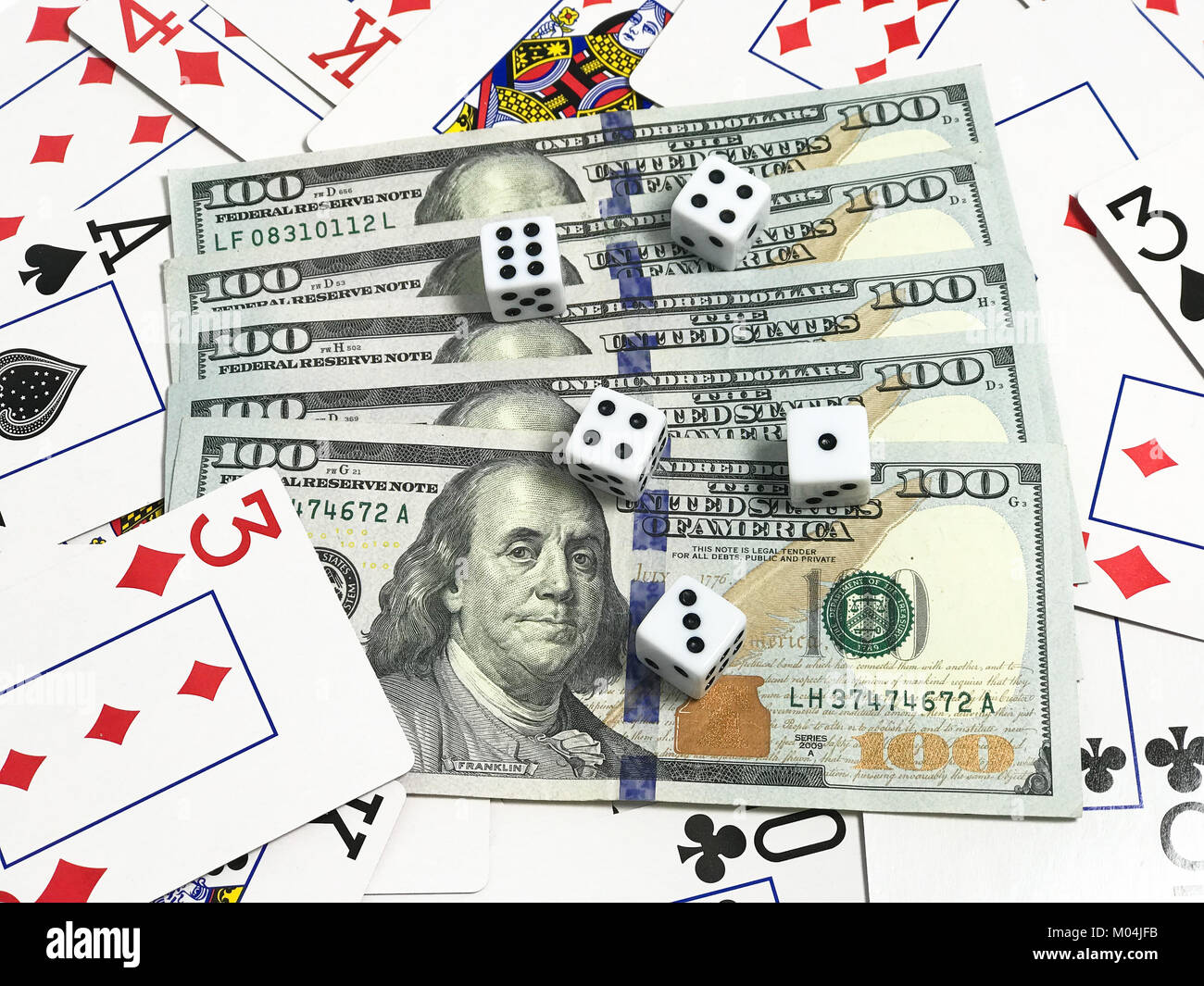 Geld im Spiel und Casino. Foto Bild Stockfoto