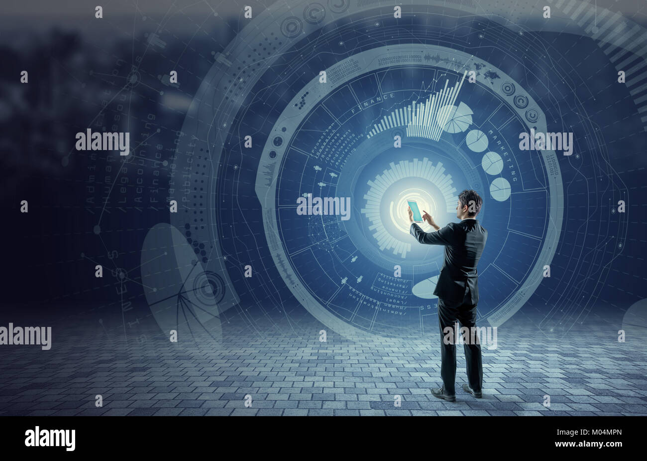 Wirtschaft und Technologie Konzept, Technologie, Internet der Dinge, abstraktes Bild visual Stockfoto