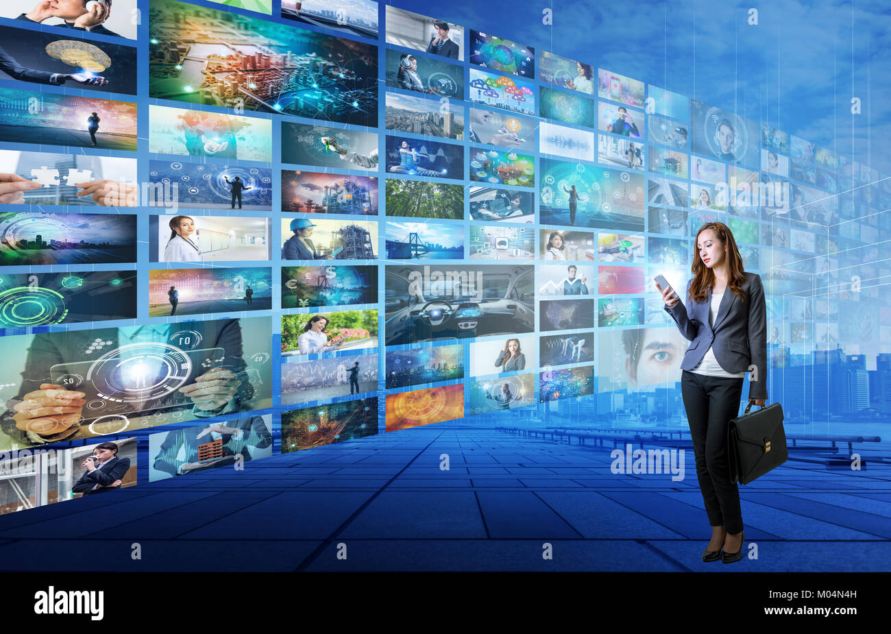 Video hosting Website. Film streaming Service. Digitales Fotoalbum. Stockfoto