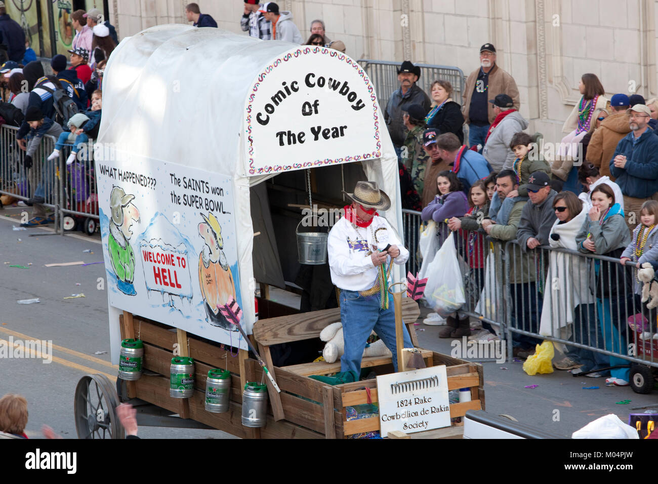 Comic Cowboy des Jahres Float Stockfoto