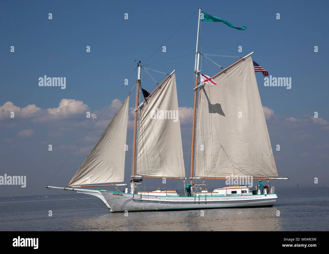 Schoner "Josua" Segeln auf Mobile Bay, Alabama Stockfoto