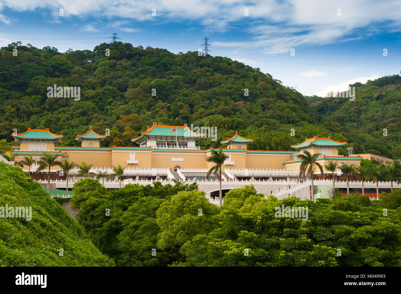 Eine vollständige Ansicht des National Palace Museum in Shilin, Taipei, Taiwan. Stockfoto