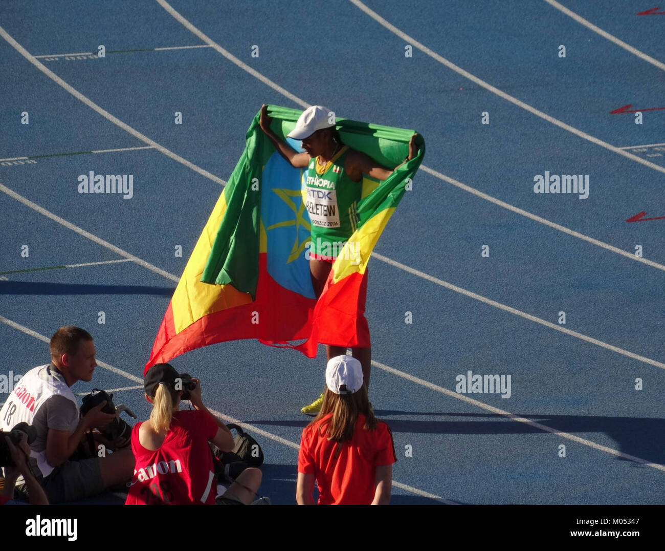 Ein Bild von der IAAF U20-Weltmeisterschaft 2016 in Bydgoszcz, Polen, bei der die Frauen am 19. Juli 2016 über 000 m laufen. Stockfoto