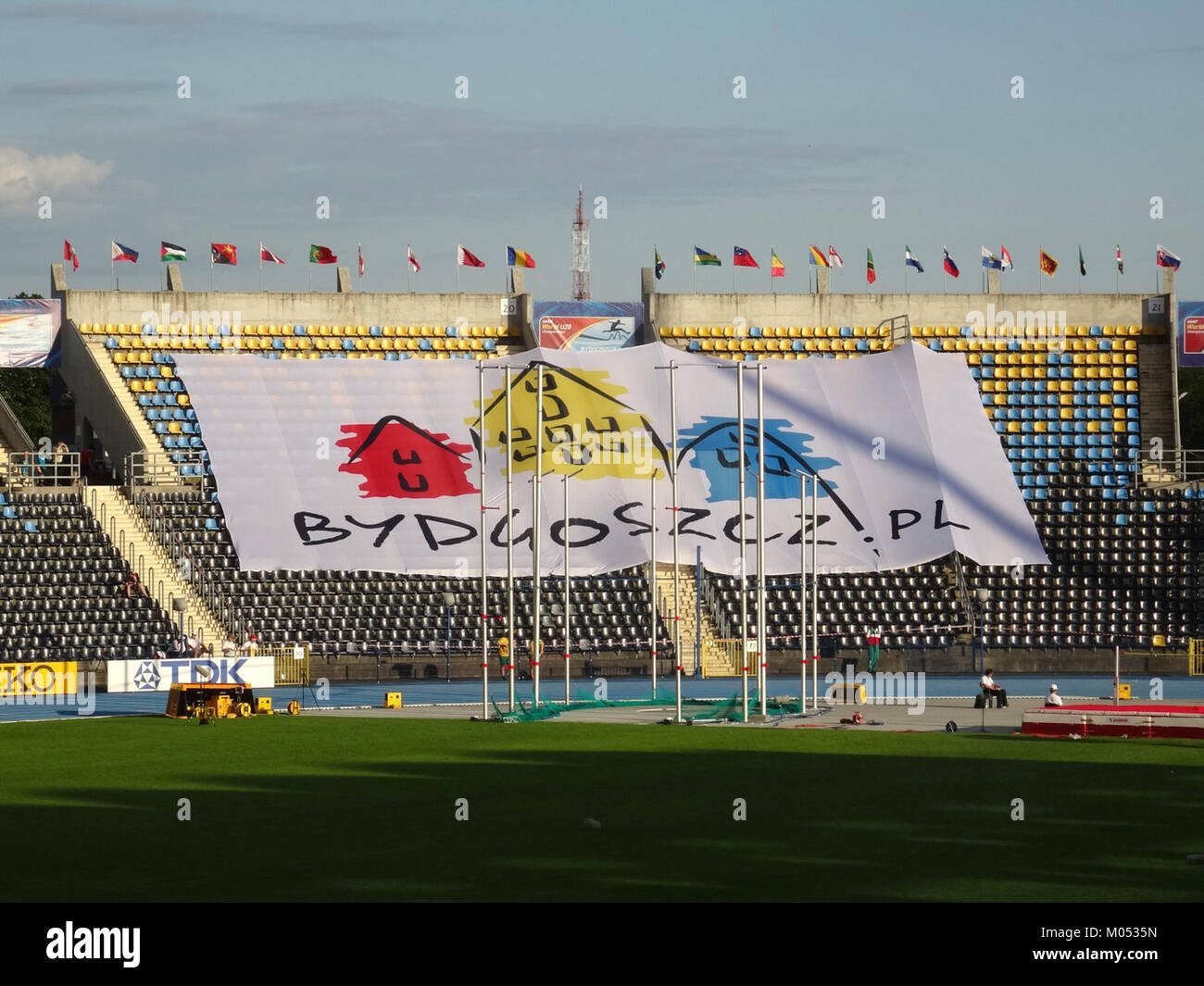 Ein Foto von der IAAF U20-Weltmeisterschaft 2016 in Bydgoszcz, Polen, das ein sportliches Ereignis während des internationalen Leichtathletikwettbewerbs feststellt. Stockfoto