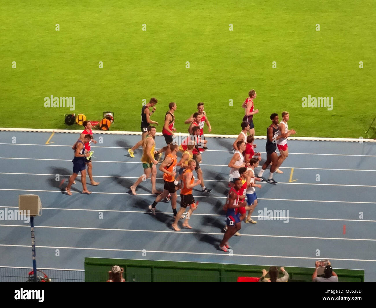 Die IAAF-U20-Weltmeisterschaft 2016 in Bydgoszcz war ein denkwürdiges Decathlon-Ereignis, bei dem das 1500-m-Rennen eine wichtige Komponente war. Das 1500-m-Rennen der menâ am 20. Juli 2016 war ein intensiver Wettkampf unter den jungen Spitzensportlern der worldâ, der ihre Ausdauer und ihr Können unter Beweis stellte. Diese Veranstaltung war ein entscheidender Moment im globalen Leichtathletik-Kalender. Stockfoto