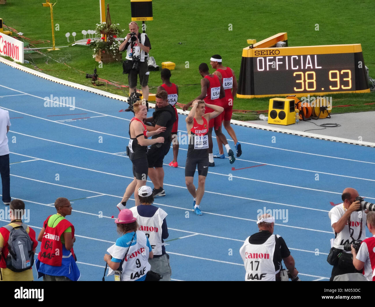 Bydgoszcz 2016 IAAF World U 20 Meisterschaften, 4 x 100 m Staffel Männer Finale 11 23-07-2016 Stockfoto