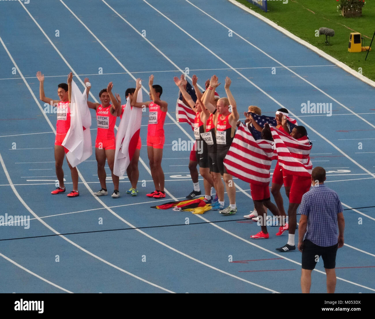 Bydgoszcz 2016 IAAF World U 20 Meisterschaften, 4 x 100 m Staffel Männer Finale 21 23-07-2016 Stockfoto