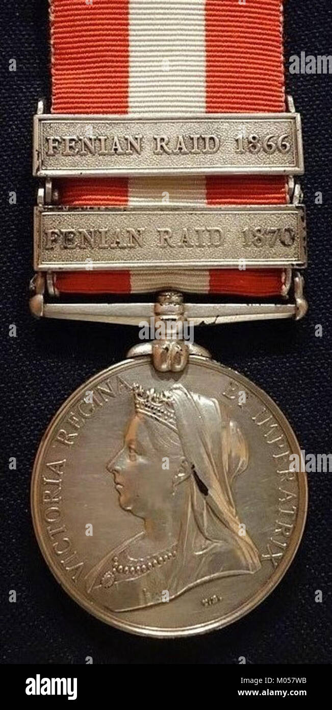 Kanada Allgemeine Service Medal, bis Pointe Allan Poyntz Patrick, Queen's eigene Gewehre vergeben, für die fenian Raids von 1866 und 1870-Glenbow Museum - DSC 00634 Stockfoto