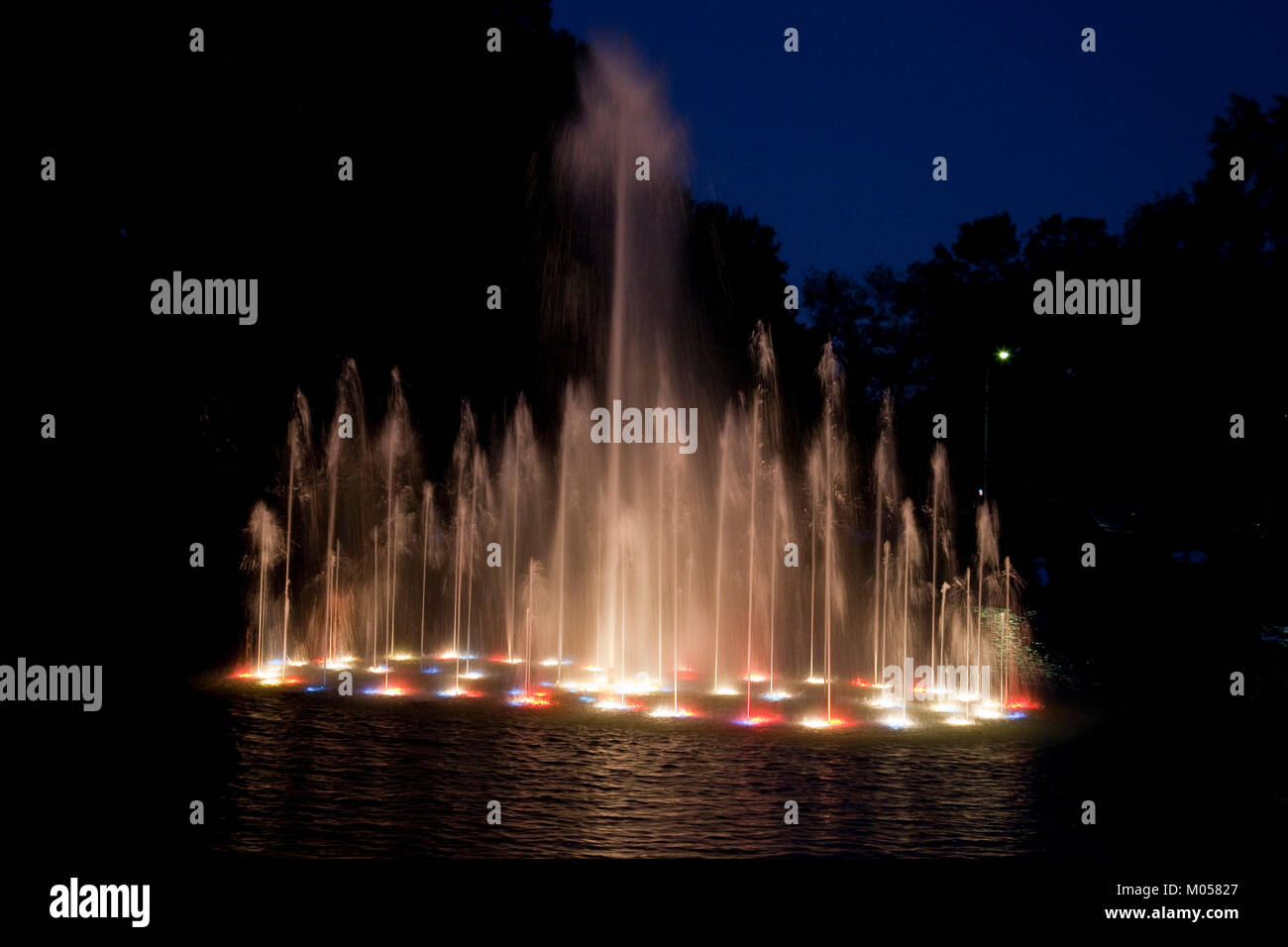 Wasser Tänze auf der Oberfläche im Wasser zeigen am Spring Park, Tuscumbia, Alabama Stockfoto