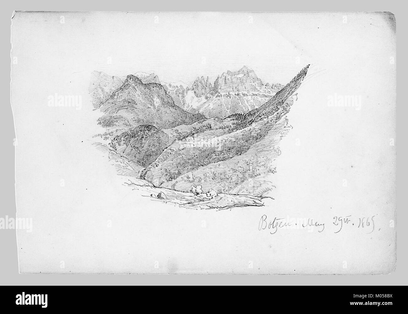 Botzen (aus der Schweiz 1869 Skizzenbuch) MET 50.130.147 h Stockfoto