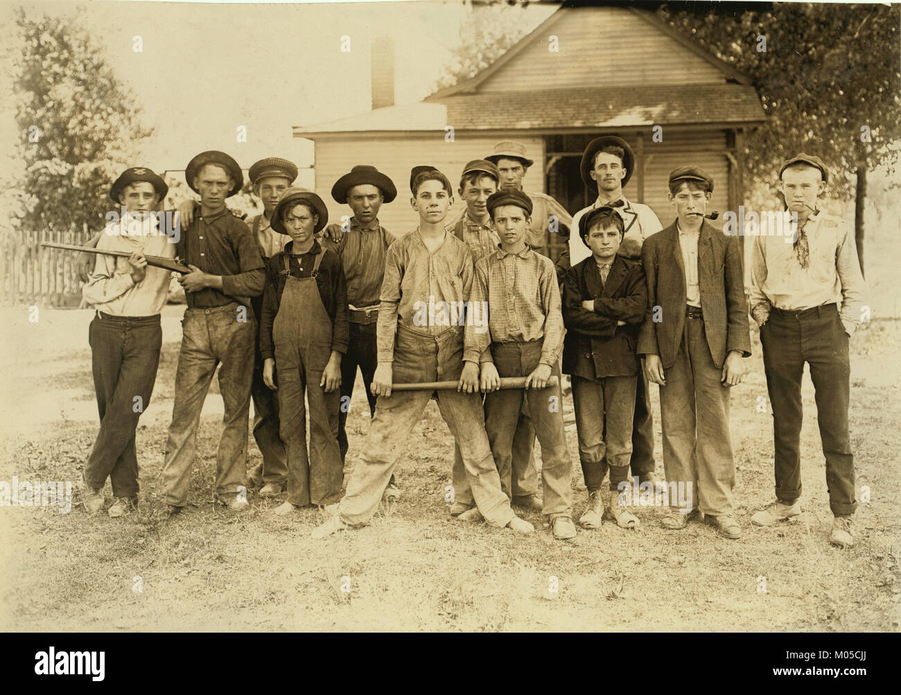Glas-Arbeiter-Baseball-Team Stockfoto