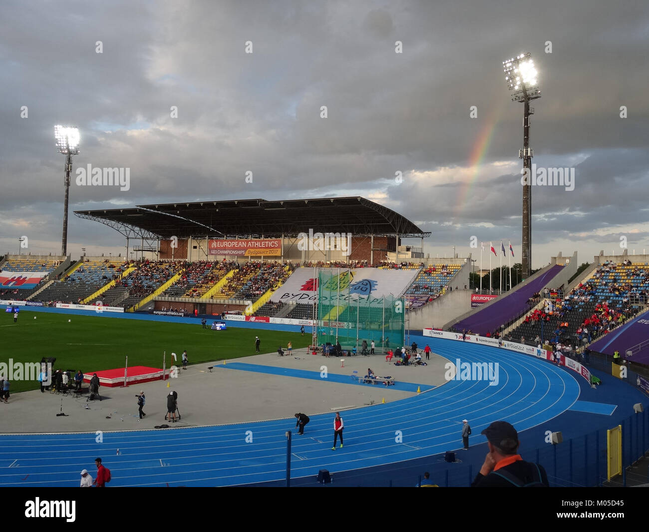 Bei den Leichtathletik-U23-Europameisterschaften 2017 in Bydgoszcz, Polen, traten Spitzensportler aus ganz Europa in verschiedenen Disziplinen an. Stockfoto