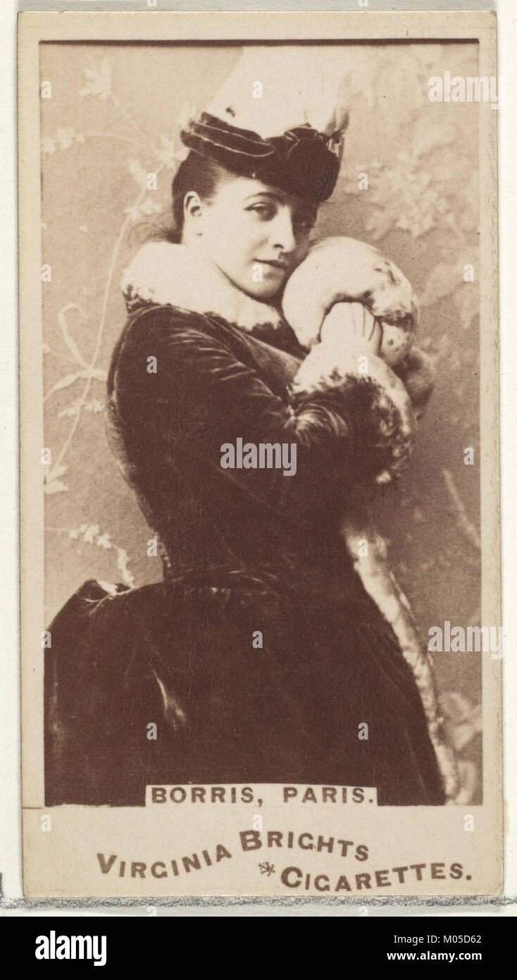 Dieses Bild zeigt Borris aus der Serie „Actors and Actors“, einer Sammelkarte für Virginia Brights Zigaretten. Die Serie enthält Porträts berühmter Schauspieler und Schauspielerinnen aus dieser Zeit, die einen Einblick in die Popkultur des frühen 20. Jahrhunderts gewähren. Stockfoto