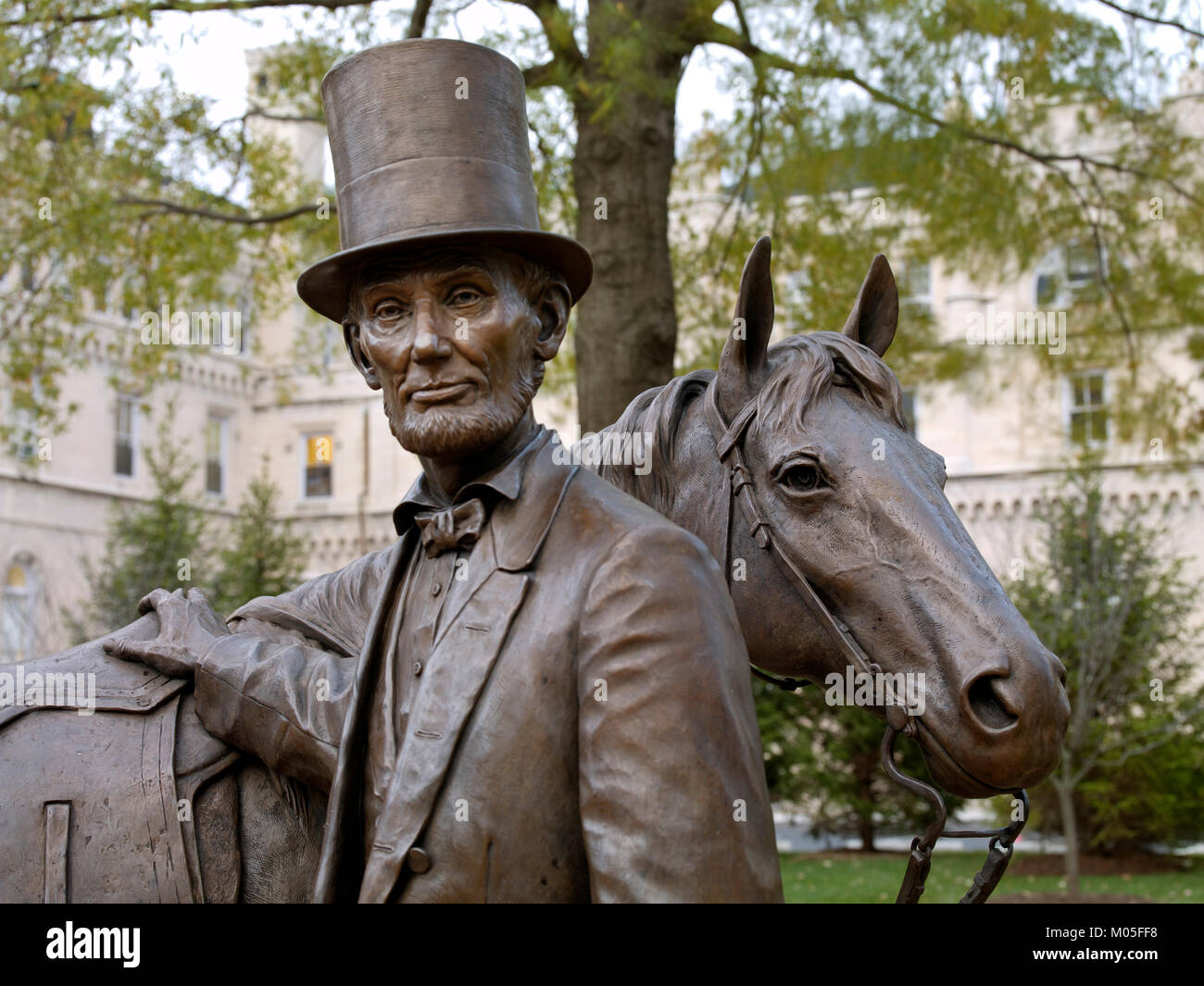 Skulptur von Präsident Abraham Lincoln Stockfoto