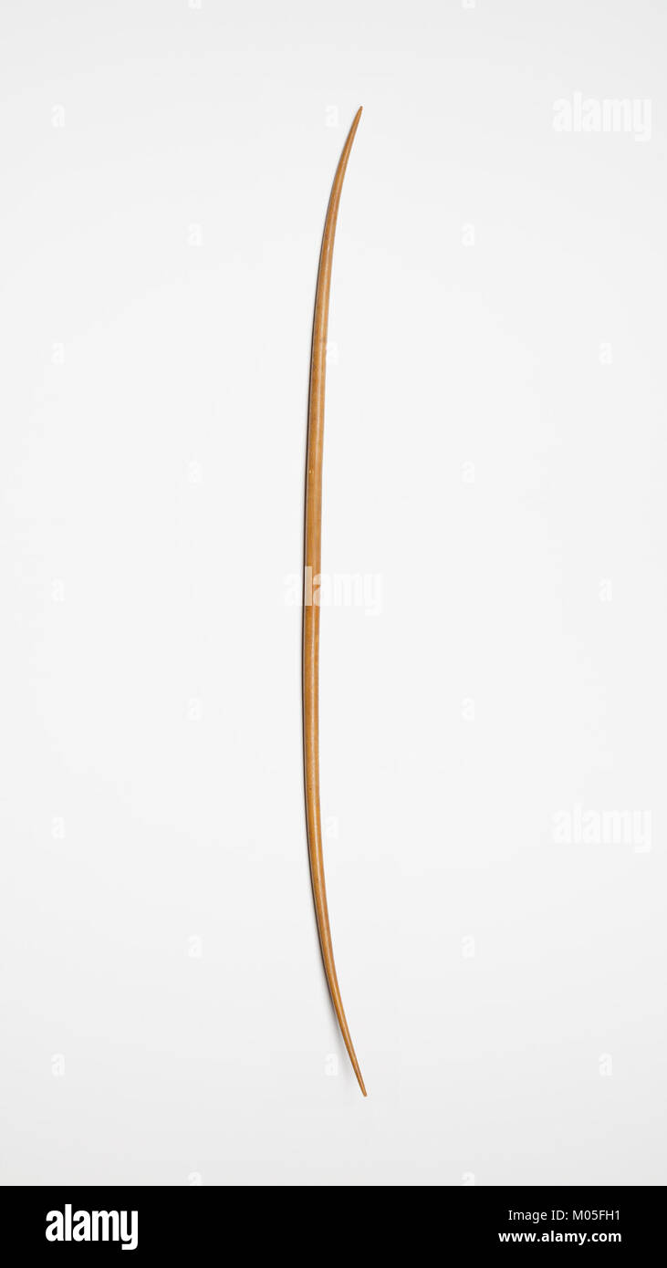 Ein Bild eines Bogens, katalogisiert als MET LC-14 1 406 EGDP026818, obwohl keine genauen Angaben zu Ursprung oder Kontext gemacht werden. Stockfoto