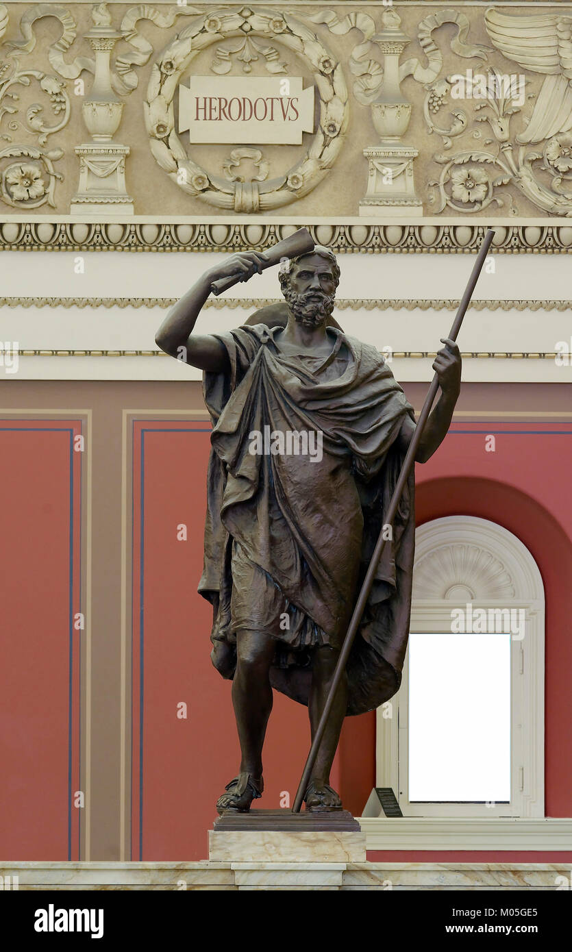 Bronze Skulptur von Herodot Stockfoto
