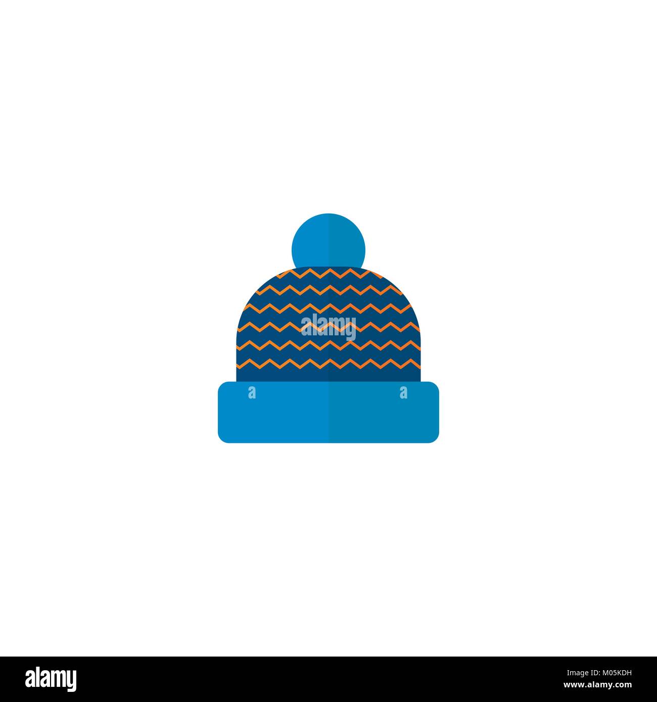 Winter Sport Ikone der Hut für Skifahren und Snowboarden auf weißem Hintergrund in flachem Design isoliert. Elemente für Ski Resort Bild, Berg handeln Stock Vektor