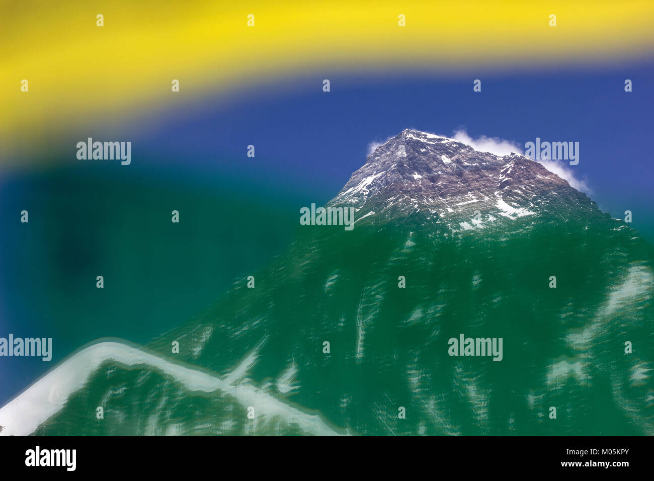 Mount Everest von Kalapathar in der Everest Region gesehen. Stockfoto
