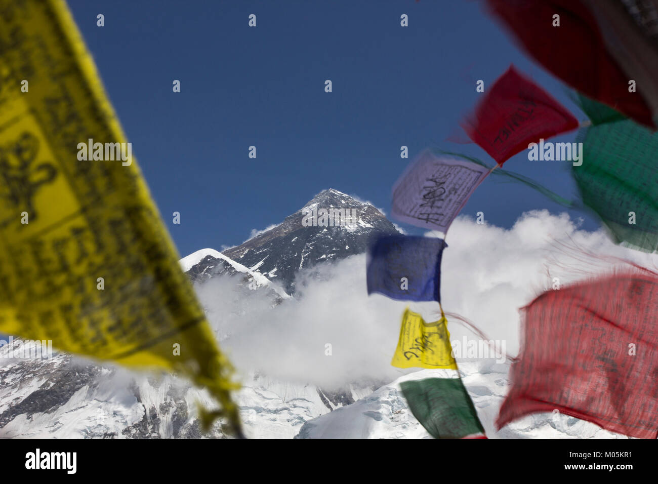 Mount Everest von Kalapathar gesehen. Stockfoto