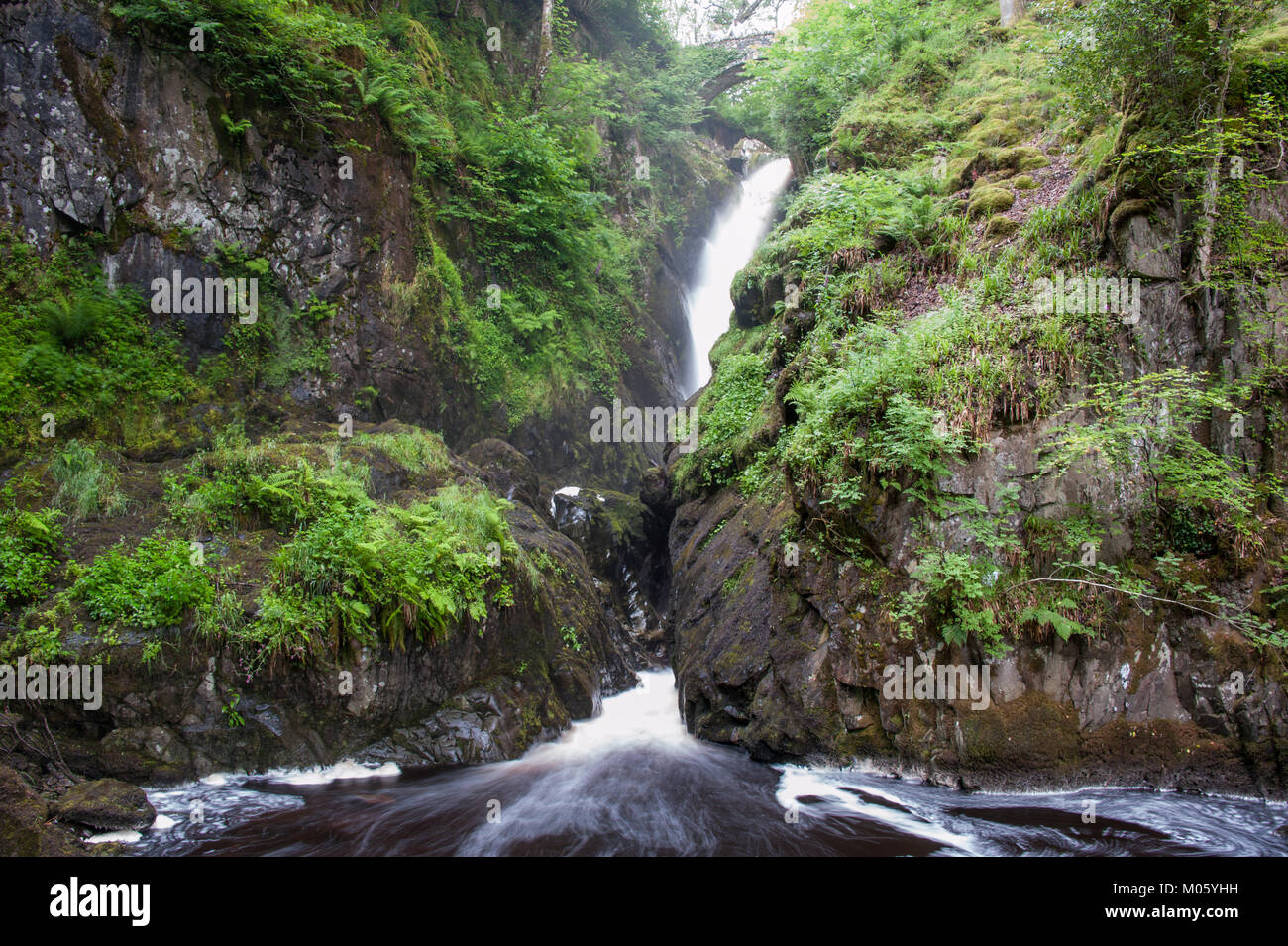Aria Kraft Wasserfall und Cascade in der Lake District National Park Stockfoto