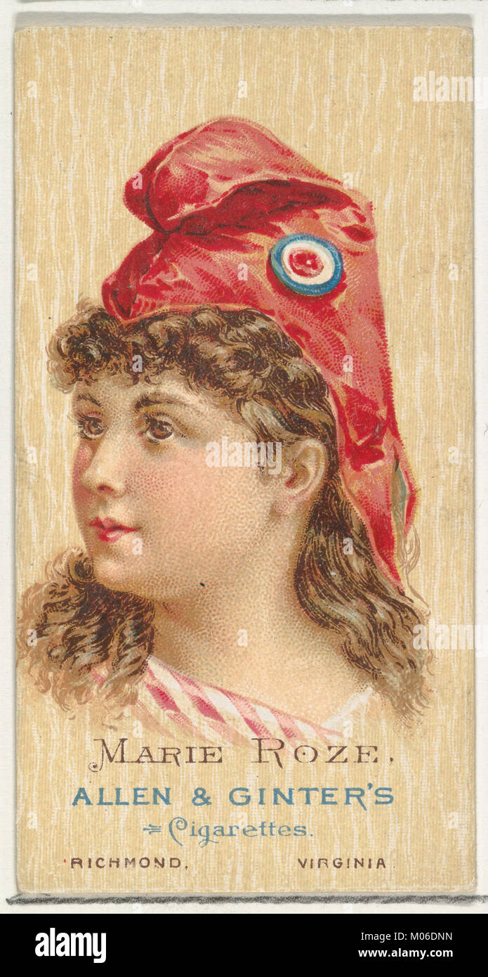 Marie Roze, von der Welt der Schönheiten, Serie 2 (N27) auf Allen&Ginter Zigaretten MET DP 838148 Stockfoto