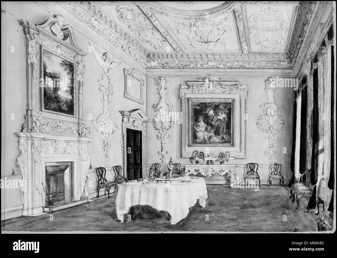 Kirtlington Park, Oxfordshire - Blick auf den Speisesaal MET 260553 Stockfoto