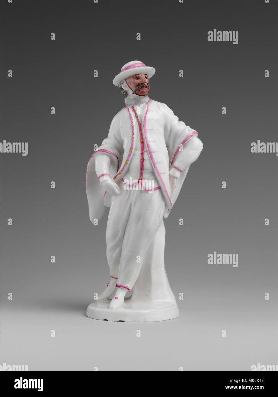 Diese Illustration zeigt einen Masquerer in Kostümen, der maskierte Kugeln aus dem 18. Und 19. Jahrhundert und theatralische Traditionen repräsentiert. Stockfoto