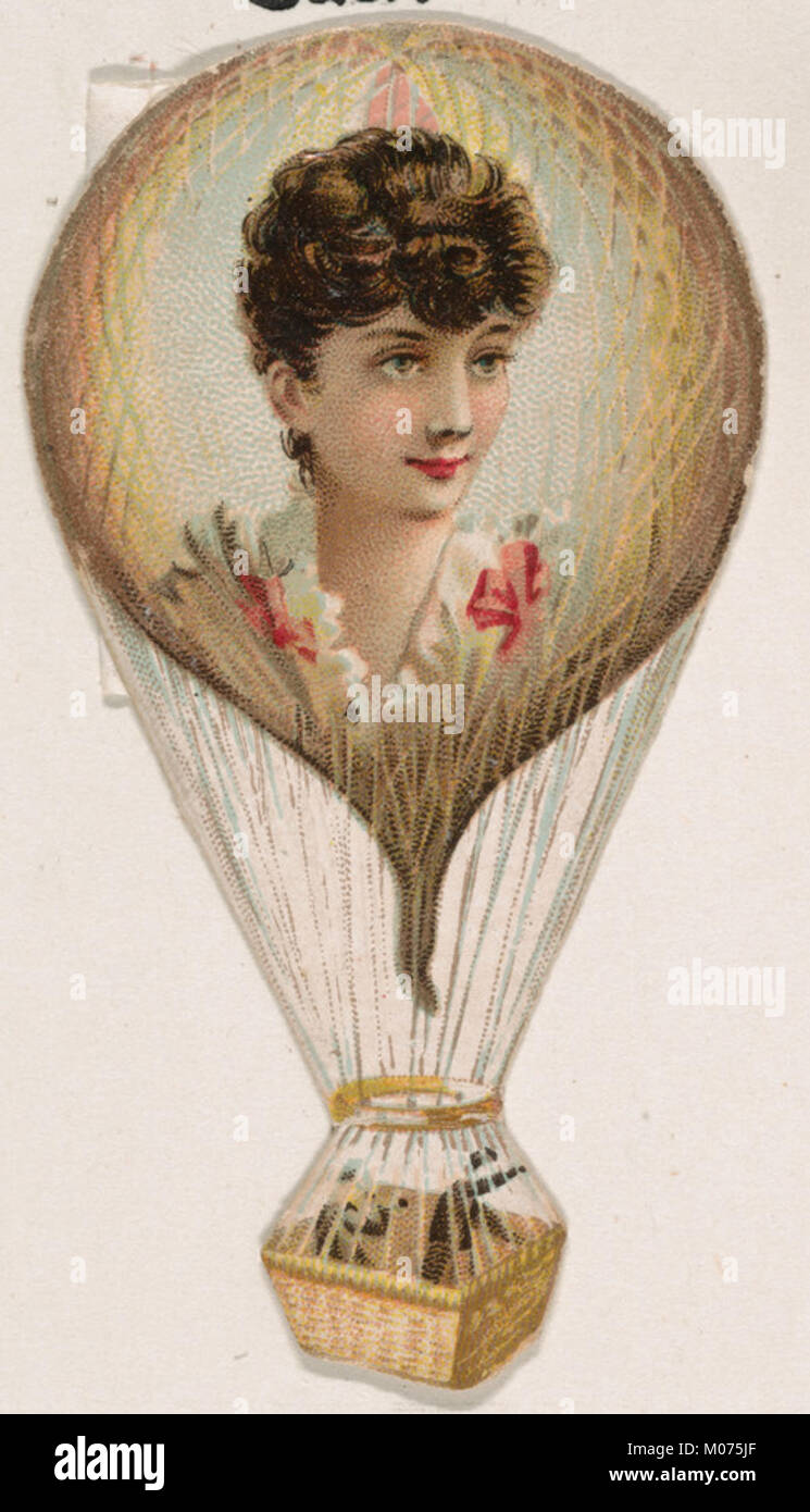 Dieser Heißluftballon aus der Neuheitsserie von Kinney Bros. Spiegelt das historische Interesse an der frühen Luftfahrt und technologischen Erforschung wider. Stockfoto