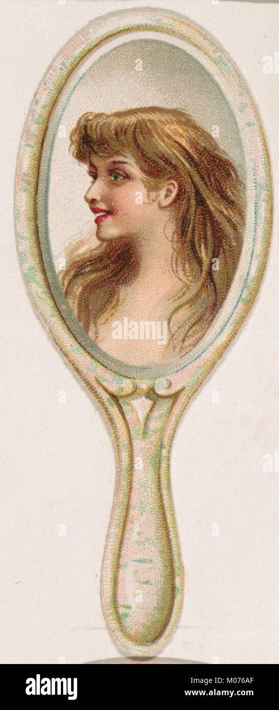 Ein Kinney Bros. Neuheiten Spiegel (Typ 3, N228), die das amerikanische dekorative und funktionelle Design des frühen 20. Jahrhunderts widerspiegeln, katalogisiert als DPB874808 in der MET-Kollektion. Stockfoto