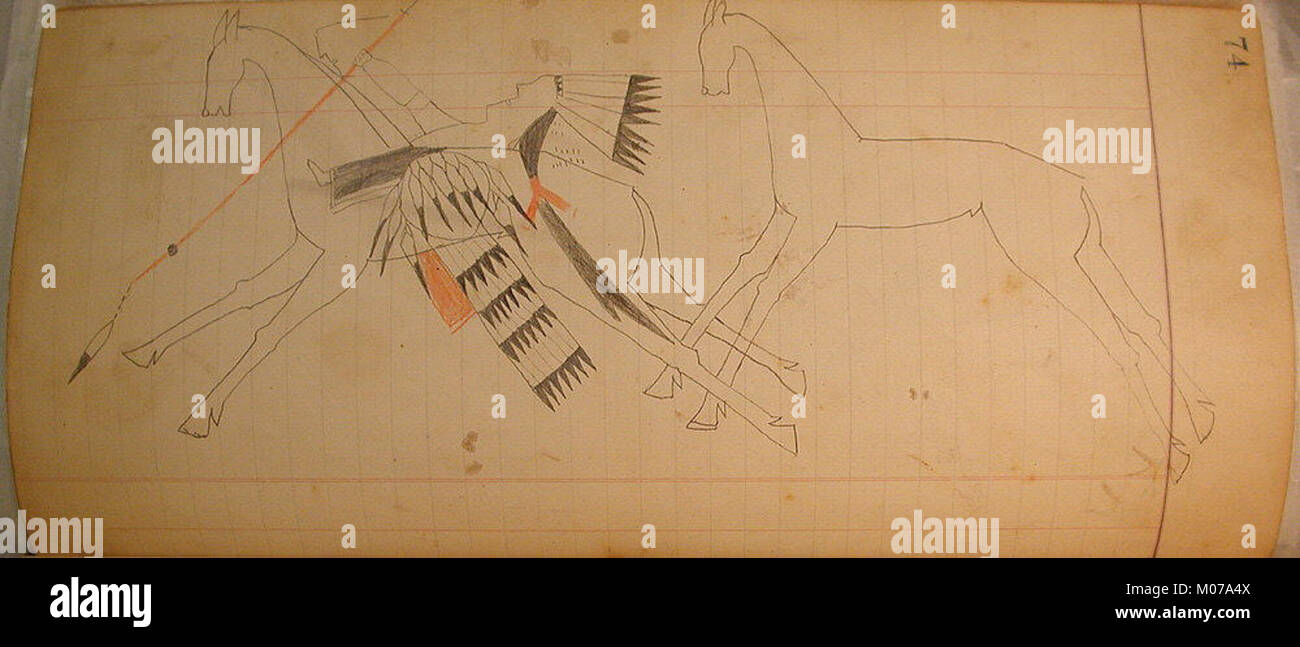 Diese Hauptzeichnung zeigt ein historisches Ereignis mit Zahlen, die in einem linearen Stil gerendert werden, wobei die wichtigsten Merkmale und Details hervorgehoben werden. Stockfoto