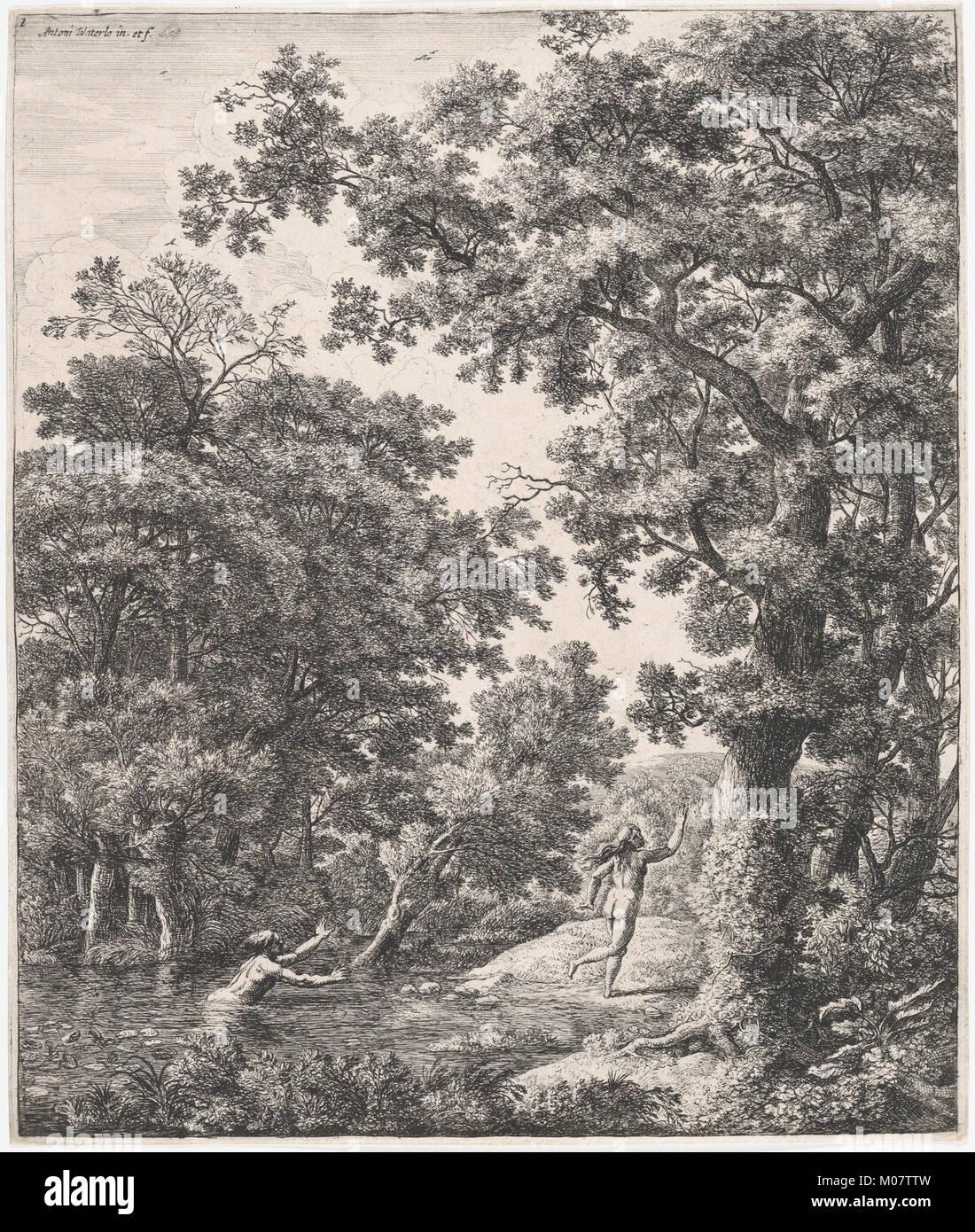 Landschaft mit Alpheus und Arethusa, aus der Reihe der Sechs mythologische Szenen MET DP 876278 Stockfoto