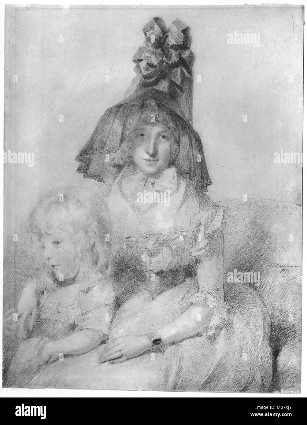 Dieses Cover zeigt „Mrs. Papendiek und ihr Sohn“ (MET 146114) in historischen und redaktionellen Zusammenhängen und zeigt eine Vintage-Darstellung der Figuren. Stockfoto