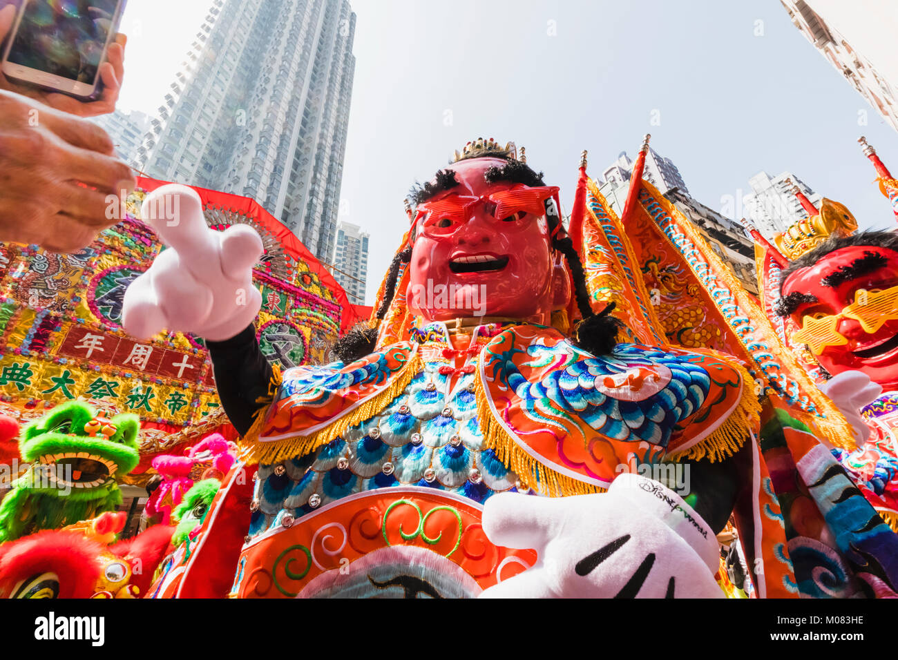 China, Hongkong, Parade der Teilnehmer als Dresssed taoistischer Gott Stockfoto