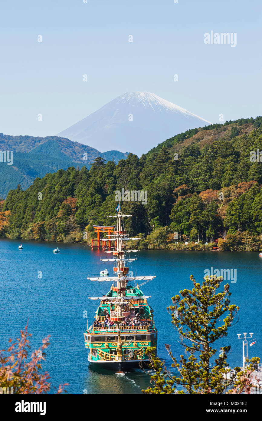 Japan, Honshu, Fuji-Hakone-Izu Nationalpark, See Ashinoko und Mt. Fuji Stockfoto