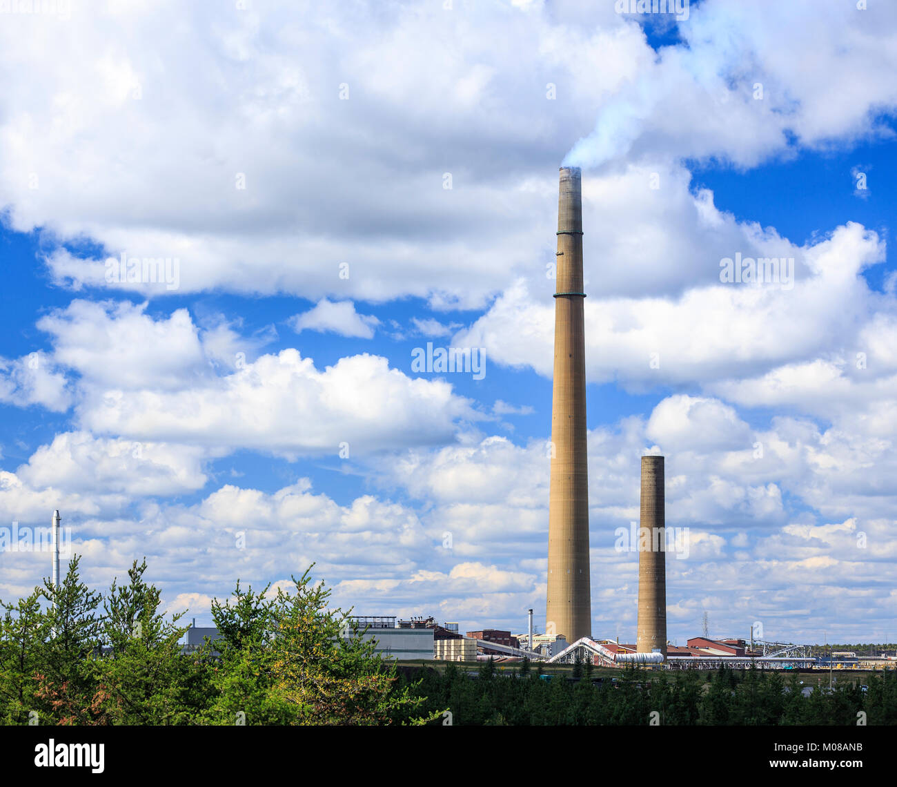 Vale Inco superstack Sudbury, Ontario, Kanada. Stockfoto