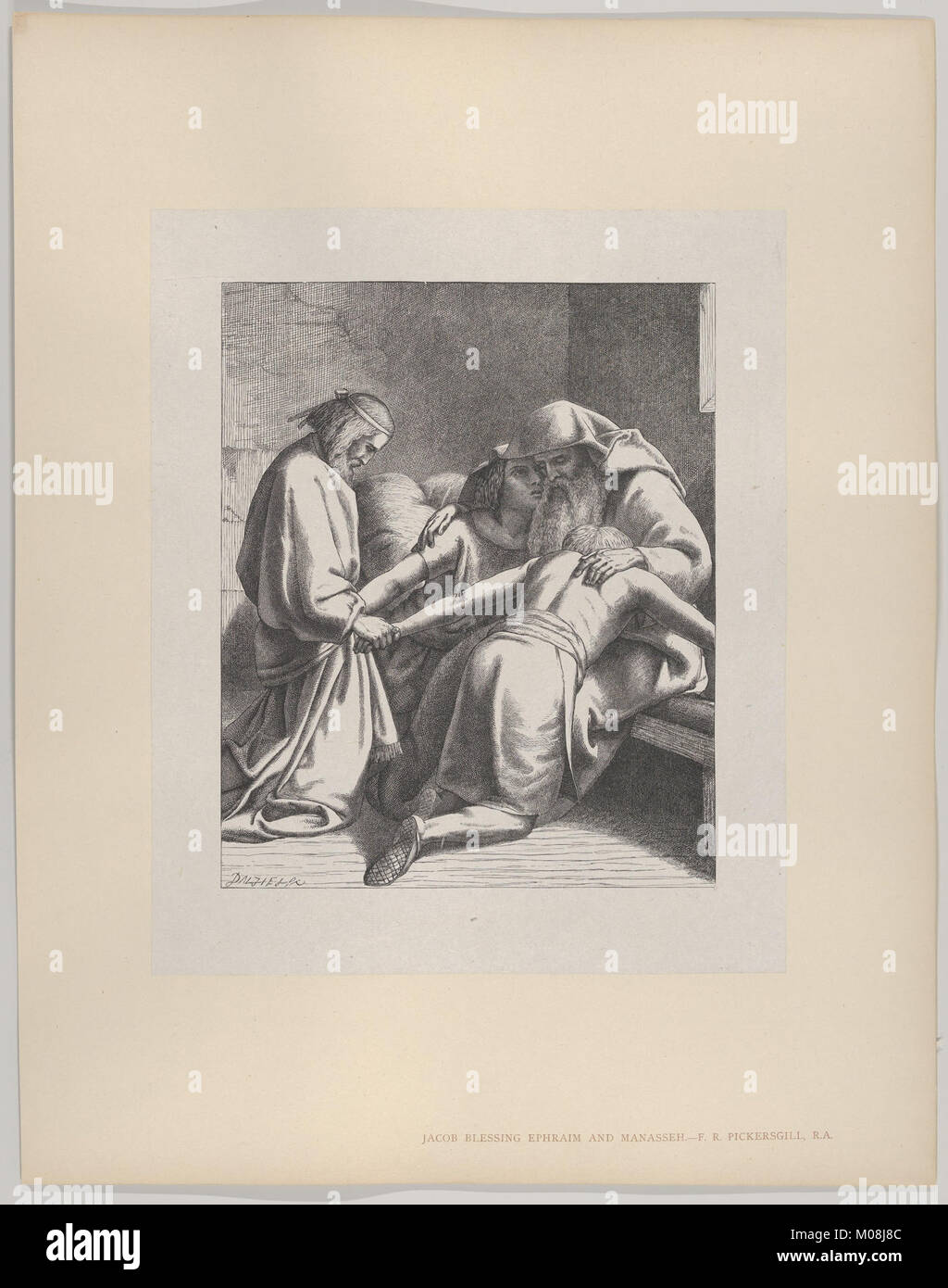 Jakob Segen Ephraim und Manasse (Dalziels "Bibel Galerie) MET DP 835869 Stockfoto