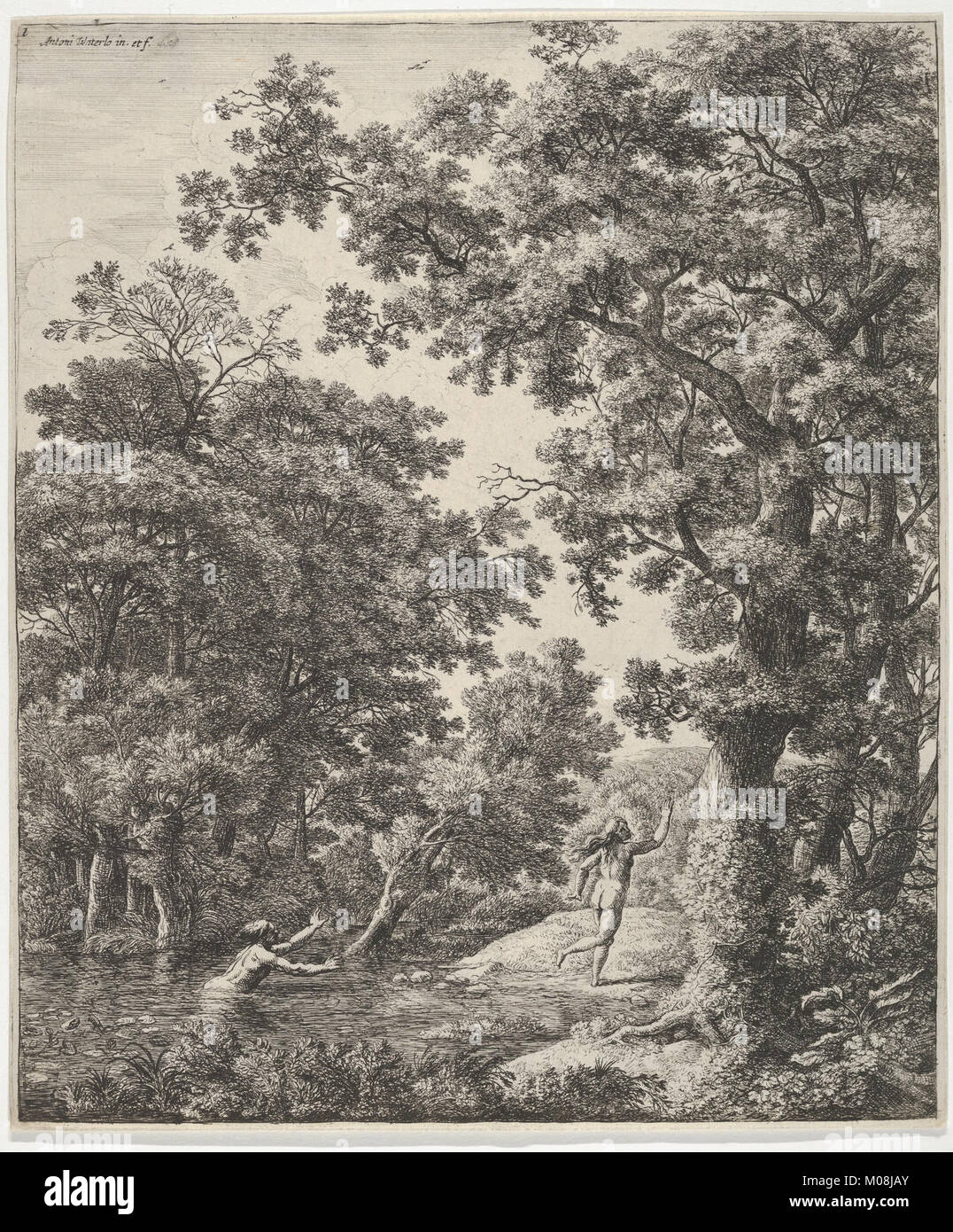 Landschaft mit Alpheus und Arethusa, aus der Reihe der Sechs mythologische Szenen MET DP 836061 Stockfoto