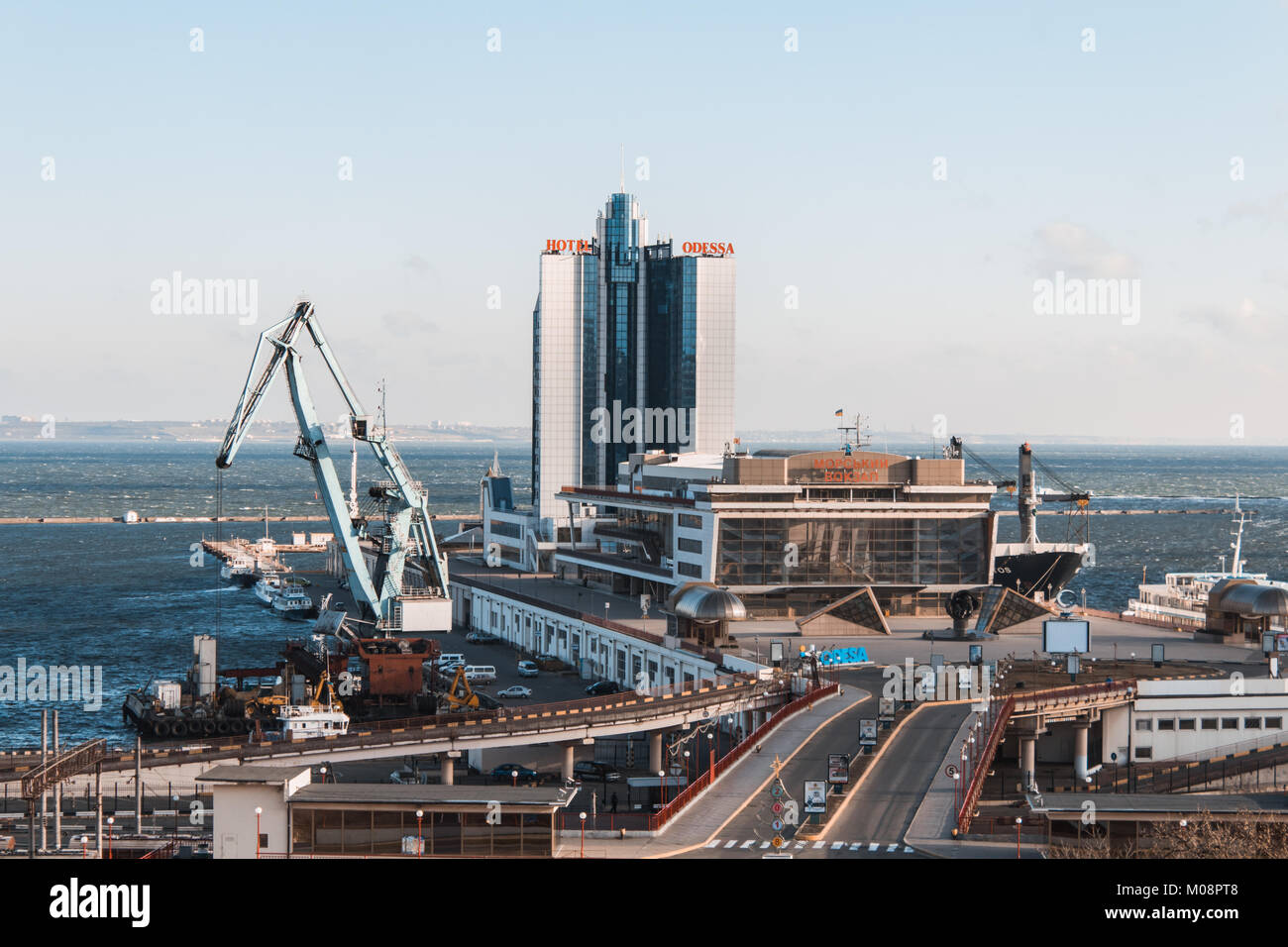Odessa, Ukraine - Jan 13, 2018: passagierhafen von Odessa, Ukraine. Stockfoto