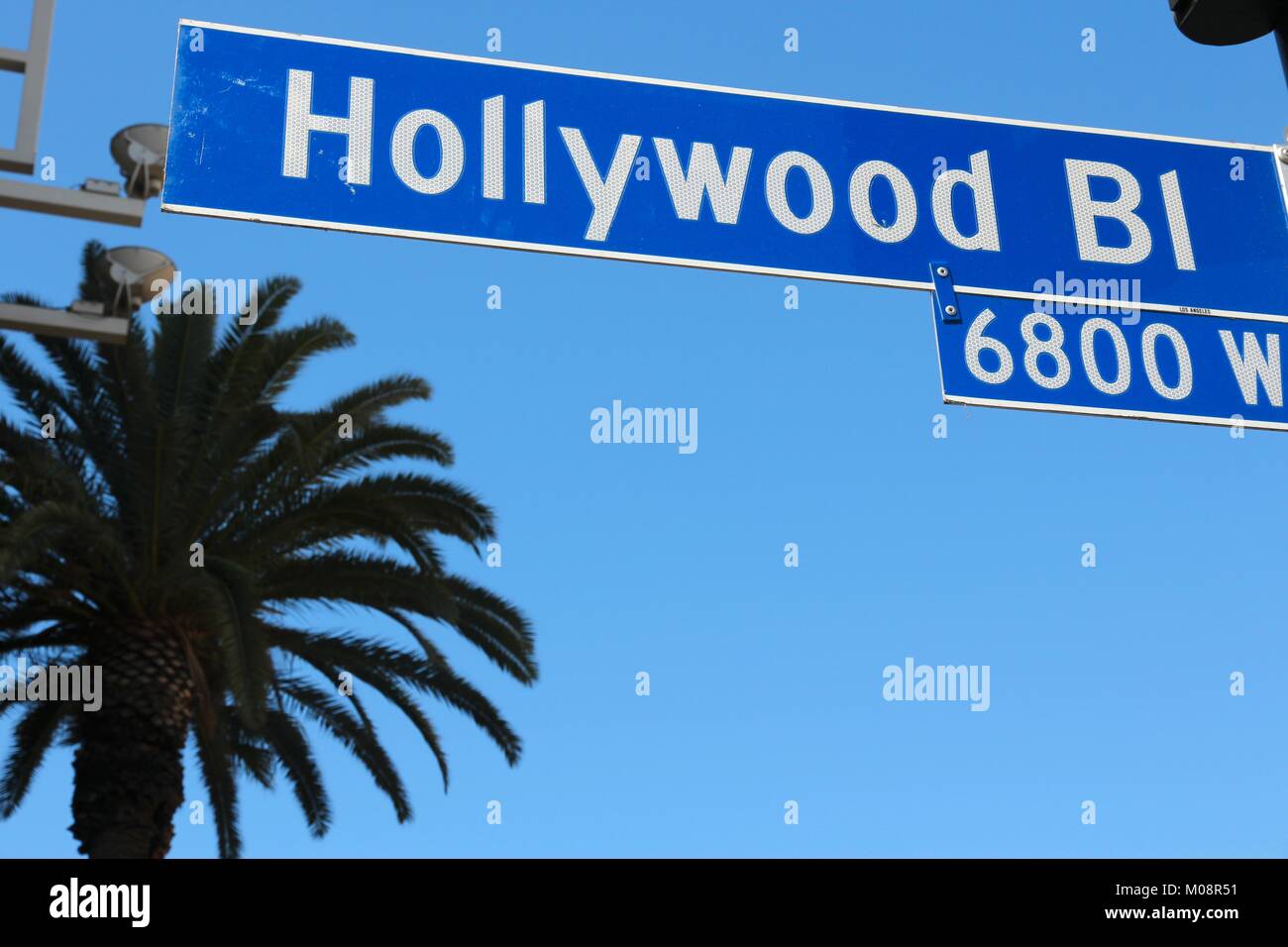 Hollywood Boulevard Zeichen in Los Angeles, Kalifornien, USA. Stockfoto