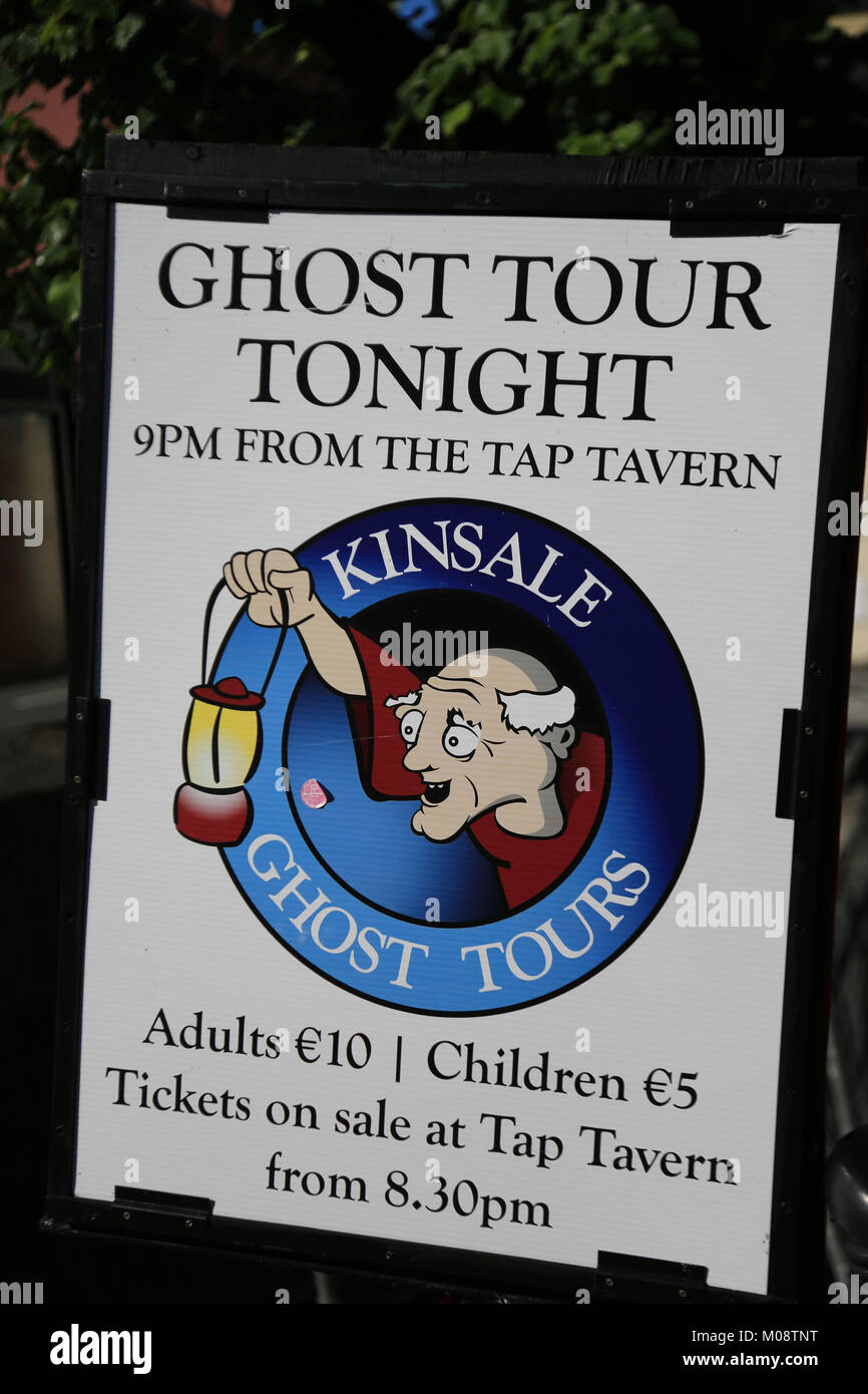 Stadt Ghost Tours poster Förderung, Kinsale, wilden Atlantik, County Cork, Irland Stockfoto