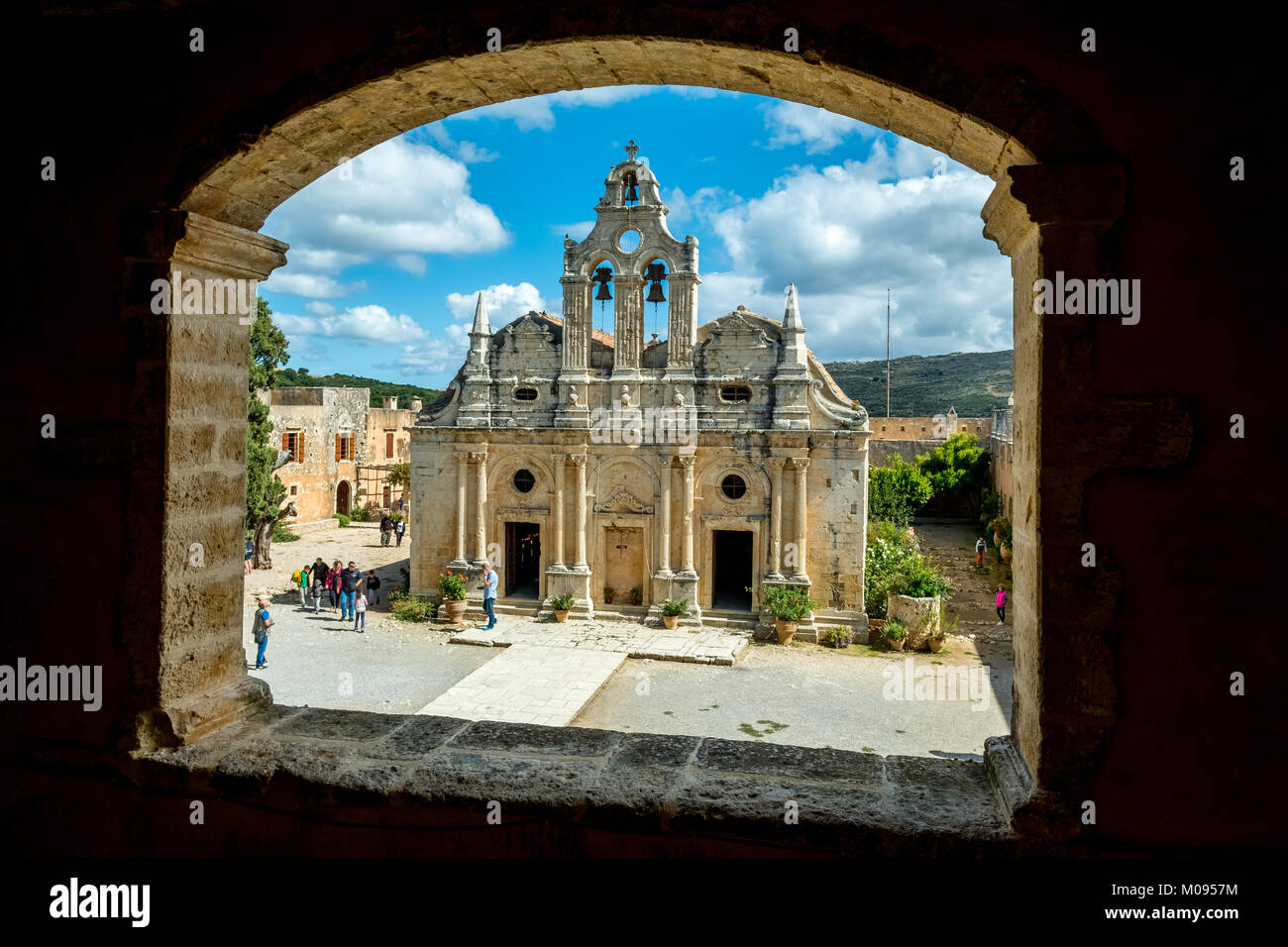 Moni Kloster Arkadi, Griechisch-orthodoxe Kirche, National Monument von Kreta im Kampf für Unabhängigkeit, Moni Kloster Arkadi, Kreta, Griechenland, Europa, Stockfoto