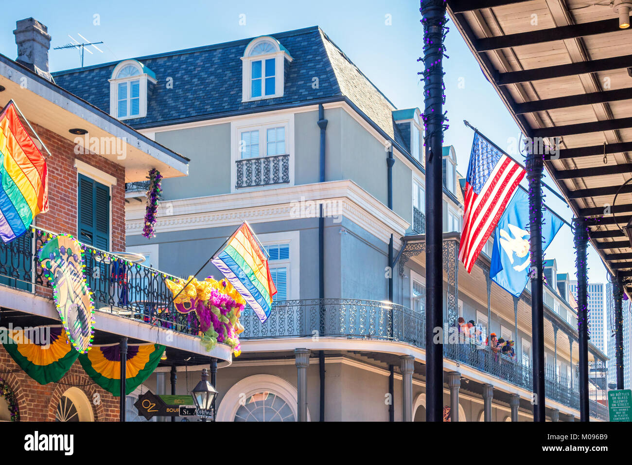 Französischen Viertel von New Orleans, Louisiana, USA während Mardi Gras Stockfoto