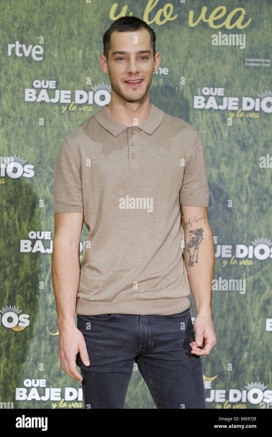 "Baje Dios Y Lo Que Vea' Fotoshooting bei Urso Hotel in Madrid Mit: Joel Bosqued Wo: Madrid, Spanien Wann: 19 Dec 2017 Credit: Oscar Gonzalez/WENN.com Stockfoto